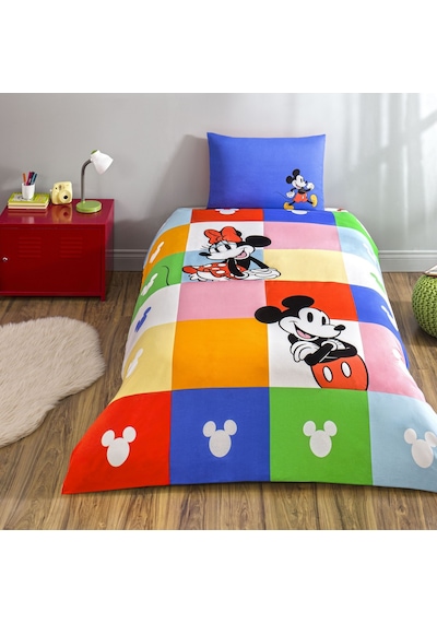 Taç Lisanslı Disney Minnie & Mickey Tek Kişilik Pamuk Nevresim Takımı 000000001000050291 Çok Renkli