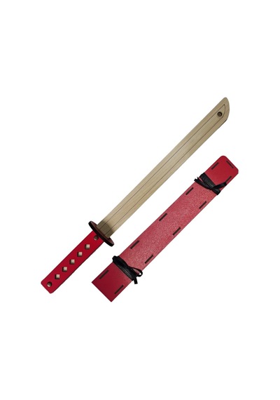Ahşap Japon Samuray-Ninja Katana Kılıcı  Kırmızı
