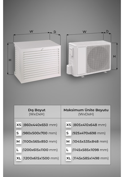 Klima Motoru/dış Ünite Gizleme/koruma Kafesi L 120x62x110 H Açılı Condor Beyaz