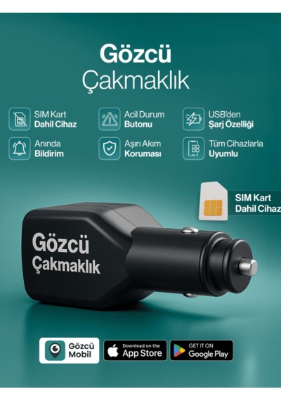 Gözcü Mobil Çakmaklık Araç Takip Cihazı Geofence Araç Takip Sistemi Anlık Konum Geçmişe Dönük Konum