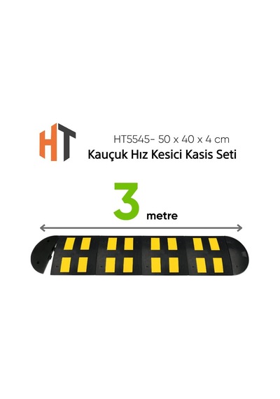 Kauçuk Hız Kesici Kasis Seti 50 X 40 X 4 Cm - Eko - 3 Metre