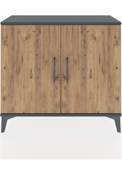 Arges Şifonyer 2 Raflı 2 Kapaklı 88x30x80 Antrasit-çam Antrasit