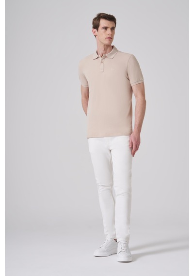Morven Erkek Bej Basic Polo Yaka Dynamic Fit T-shirt 26yc018007653 Bej
