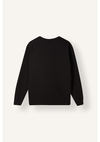 Defacto Regular Fit Waffle Dokulu Henley Yaka Uzun Kollu Basic Tişört I2067ax26aubk81 Siyah-bk81
