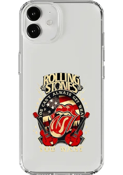 Apple Uyumlu iPhone 12 Şeffaf Kılıf Rolling Stones Tasarımlı