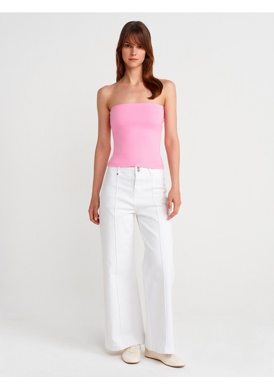 Dilvin 21103 Straplez Top-pembe Pembe