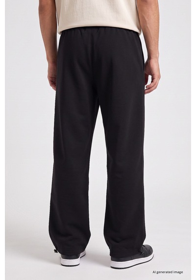 TOMMYLIFE Siyah Lastikli Erkek Baggy Eşofman Alt - 82200
