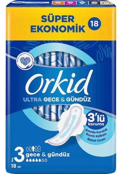 Orkid Ultra Gece Hijyenik Ped Gece 18'li