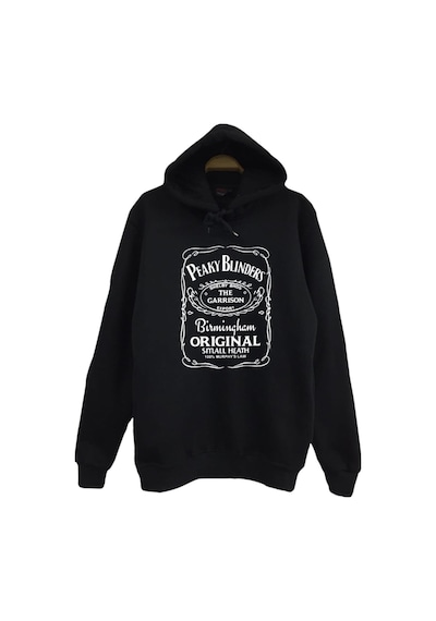 Siyah Peaky Blinders Baskılı Kapüşonlu Sweatshirt Siyah