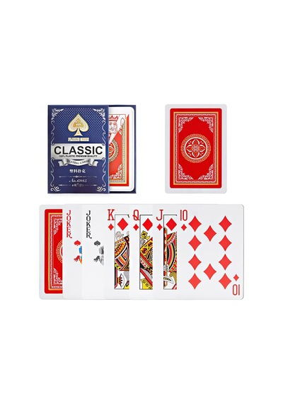 Kırmızı Pvc Plastik Su Geçirmez İskambil Poker Oyun Kağıdı Rd62kr