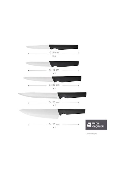 Dr. Inox Bundle 10 Parça Bıçak Seti Siyah