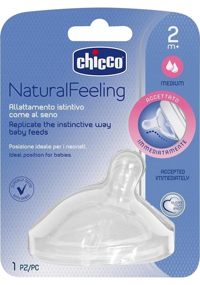 Chicco Natural Feeling Orta Akışlı 2+ Ay Biberon Emziği