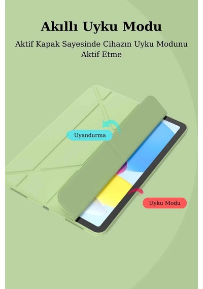 Apple Uyumlu iPad 11 Nesil İnç Kalem Bölmeli Standlı Fuchsia Tri Folding Tablet Kılıfı Diğer