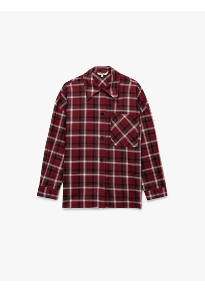 Koton Uzun Kollu Cep Detaylı Ekose Oversize Gömlek Ceket Bordo Ekose 6wak50032pw Bordo Ekoseli Koton Uzun Kollu Cep Detaylı Ekose Oversize Gömlek Ceket Bordo Ekose 6wak50032pw Bordo Ekoseli