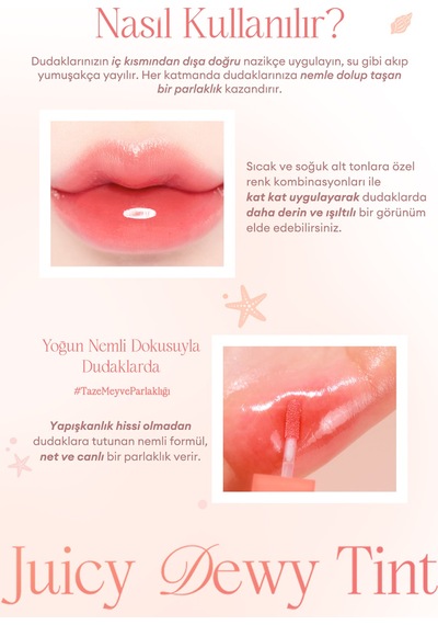 Dasique Yoğun Parlaklık Ve Canlı Renkler Sunan Kalıcı Tint Juicy Dewy Tint 14 Peach Crush 14 Peach Crush