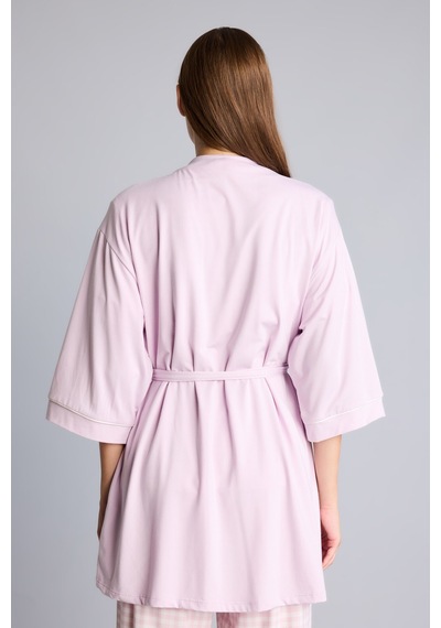 Defacto Ultra Yumuşak Regular Fıt Wrap Yaka Softshell Sabahlık H1279ax26smpr336 Mor-pr336