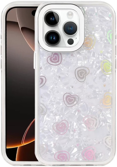 Newface Apple Apple iPhone Uyumlu  16 Pro Lumi Desenli Kapak - Beyaz Şeffaf