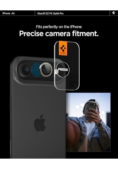 Apple iPhone Air İle Uyumlu Kamera Lens Camı Koruyucu Kolay Kurulum Glas.tr Ez Fit Optik Pro 2 Adet Gold - Agl10131