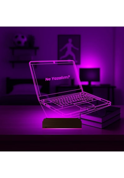 Luvivia Laptop Notbook Bilgisayar Kişiye Özel 3d Lamba - Masa Gece Lambası