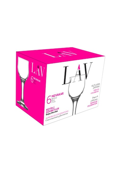 Lav Nevakar Cam Likör Kadehi 6'lı 55 ml Ayaklı (Şerbet Bardağı )