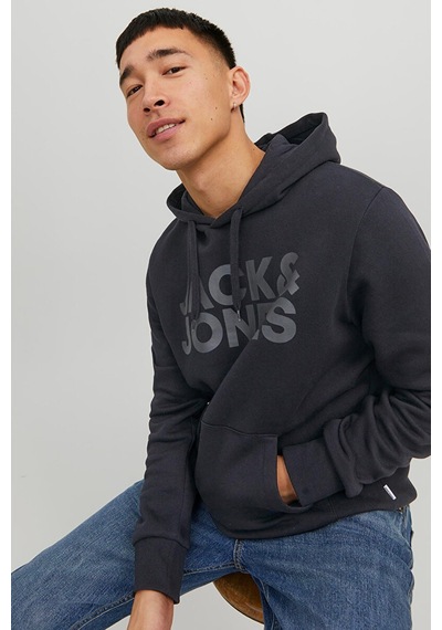 Jack & Jones Erkek Kapüşonlu Siyah Sweatshirt - 12152840 001