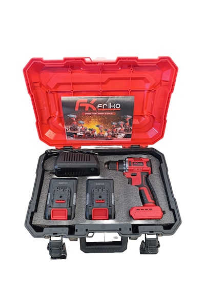 Fk Friko 21v 2.0ah Kömürsüz Motor Şarjlı Matkap Vidalama 2 Bataryalı Çantalı Set