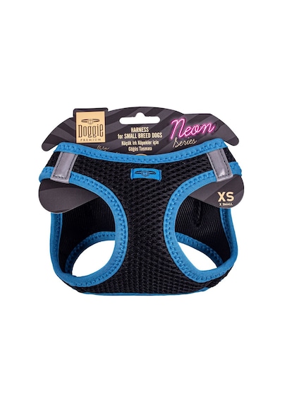 Doggie Havalı Dokuma Neon Serisi Küçük Irk Göğüs Tasması Mavi XS- Mavi