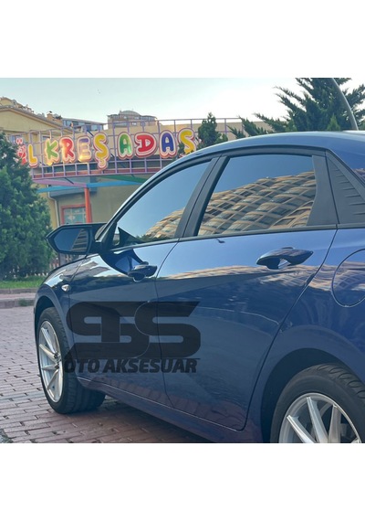 Elantra Sinyalli Batman Yarasa Ayna Kapağı Piano Black / 2021 Sonrası