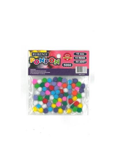 Rubenis Pon Pon 10 MM 10 Renk Karşk 5060 küçük 50 adet
