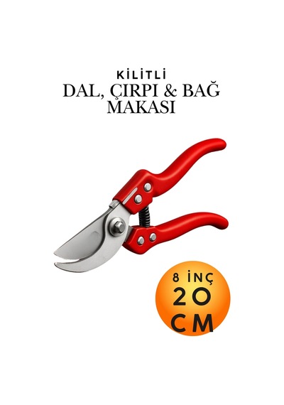 Profesyonel Bağ Makası Kilitli Bağ Ve Bahçe Budama Makası 8 İnç 20 Cm - Keskin Çelik Bıçaklı Ergonomik Dal, Çırpı, Gül, Ağaç Ve Çiçek Budama Makinesi Kesme El Aleti Profesyonel Bağ Makası Kilitli Bağ Ve Bahçe Budama Makası 8 İnç 20 Cm - Keskin Çelik Bıçaklı Ergonomik Dal, Çırpı, Gül, Ağaç Ve Çiçek Budama Makinesi Kesme El Aleti