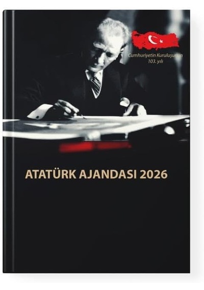 2026 Atatürk Ciltli Ajanda Ve Müzkli Ve Işıklı İzmir Marşı Kar Küresi Açık Gri