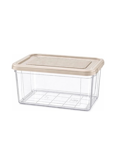 Kilitli Saklama Kabı Şeffaf Organizer Pp Plastik Gıda Saklama Kabı Kapaklı Buzdolabı Düzenleyici İstiflenebilir Çok Amaçlı Saklama Kutusu 9 Litre Çok Renkli