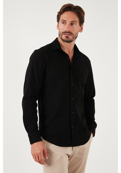 Buratti % 100 Pamuk Regular Fit Erkek Gömlek Cf25W113650 Siyah