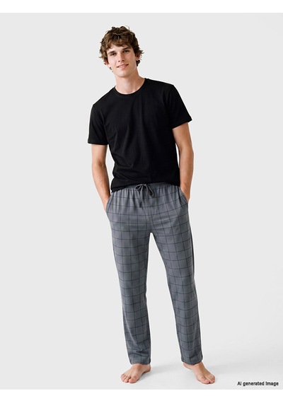 LC Waikiki Lc Waıkıkı Siyah Slim Fit Modal Kumaş Tişört /02