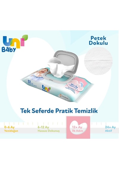 Uni Baby Islak Havlu Mendil İlk Adım 52 Yaprak 24 Lü Set 8pk 3 24'lü Set