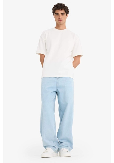 Defacto Skater Fit Geniş Paça Jean Yıkamalı Pantolon F5668ax25aunm39 Mavi
