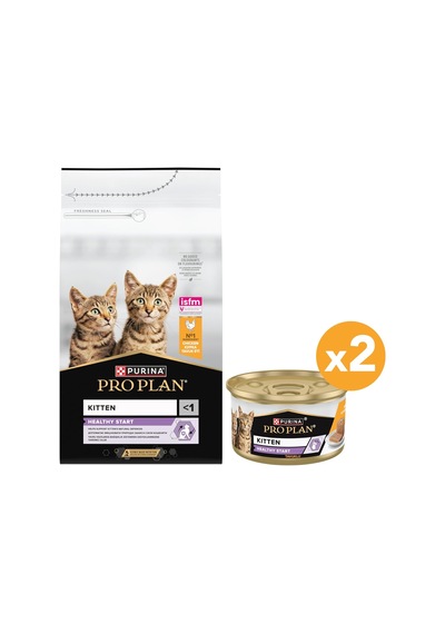 Tr Yavru Kediler İçin Tavuk Etli Kuru Mama 1.5 Kg + Purina Pro Plan Yaş Yavru Kedi Maması 85 Gram