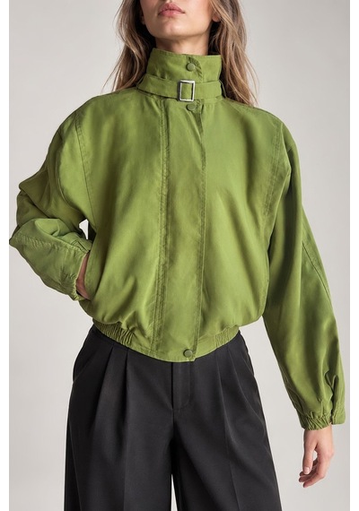 Hiccup Oversize Dik Yaka Ceket Yeşil