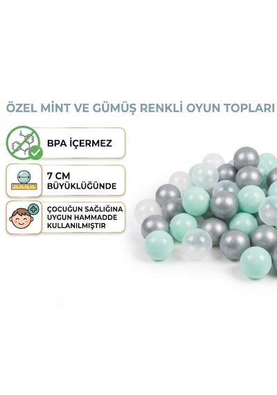 Casual Renkli Havuz Topu 7 Cm 100 Adet Mint