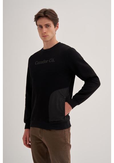 Cazador 3 İplik Şardonlu Sweatshirt 5028 Siyah 001