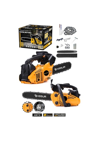 Assur 25CC Mini Benzinli Testere Ağaç Odun Dal Budama Ve Kesme Testeresi Hızar Motoru - 2362