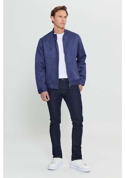 Ac&Co / Altınyıldız Classics - Erkek Lacı Standart Fit Normal Kesim Dik Yaka Mont Lacivert