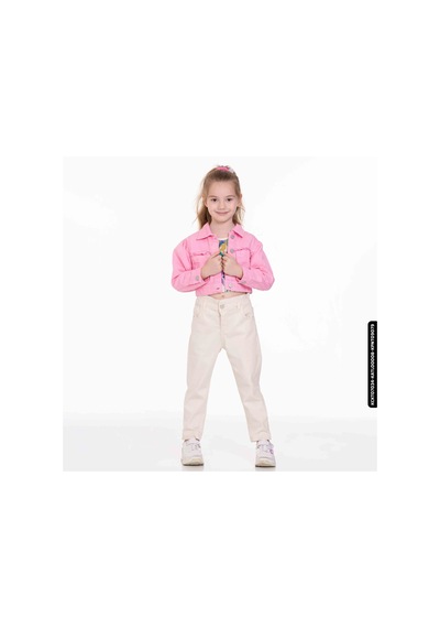 XO Kids Kız Beli Büzgülü Pantolon 4-8 Yaş 54713 Kpnt09079 Krem 001