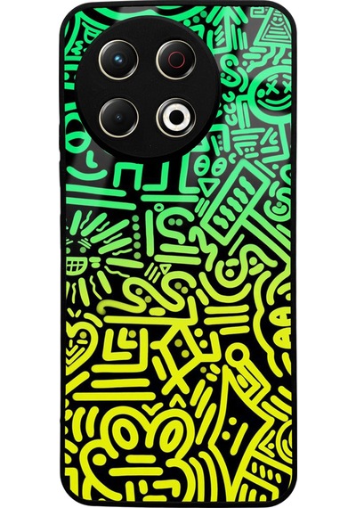 Tecno Spark 30 Pro Uyumlu Neon Geometrik Tasarımlı Glossy Telefon Kılıfı Çok Renkli