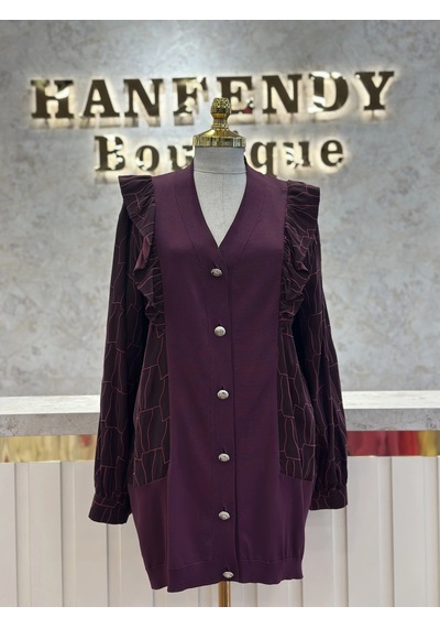 Nuss Ns-25y6051-b Bordo Renk Hırka Çok Renkli