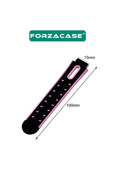 Forzacase 15mm Akıllı Çocuk Saatleri İle Uyumlu Çift Renk Şık Silikon Kordon Kayış - Fc888 Mavi