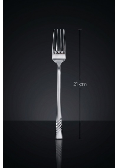 Karat Steel 6 Parça Yemek Çatalı Takımı - 21 Cm Silver6