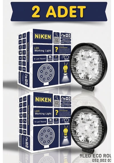 2'li Calısma Lambası Eco Yuvarlak 9 Ledlı