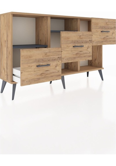 Arges Konsol 2 Raflı 3 Çekmeceli 132x30x83 Çam-antrasit/çam Antrasit/çam Arges Konsol 2 Raflı 3 Çekmeceli 132x30x83 Çam-antrasit/çam Antrasit/çam