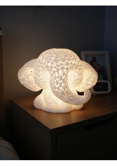 Sevimli Fil Çocuk Odası Gece Lambası 3d Tasarım Led Işıklı Masaüstü Mesh Dekor Hediyelik Beyaz